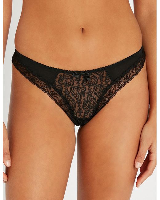 Lyst Agent Provocateur Mercy High Rise Stretch Lace Thong In Black