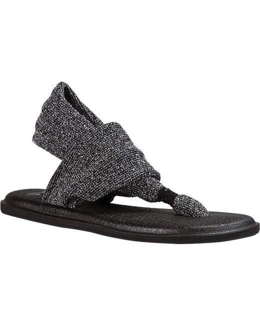 Lyst - Sanuk Yoga Sling 2 Knitster Thong Sandal in Black