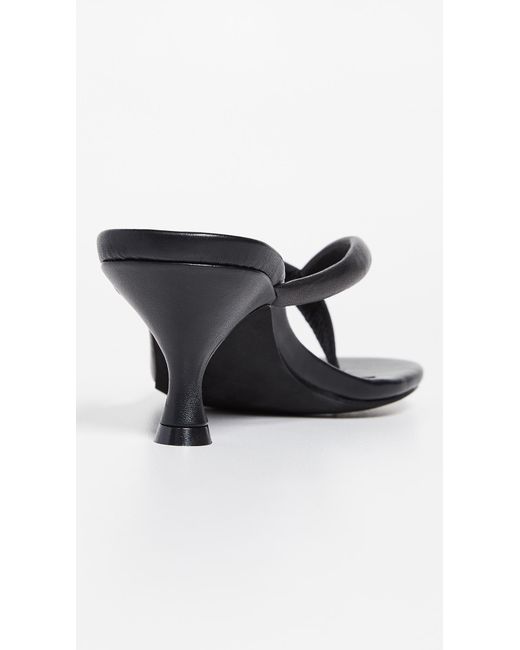 black kitten heel flip flops