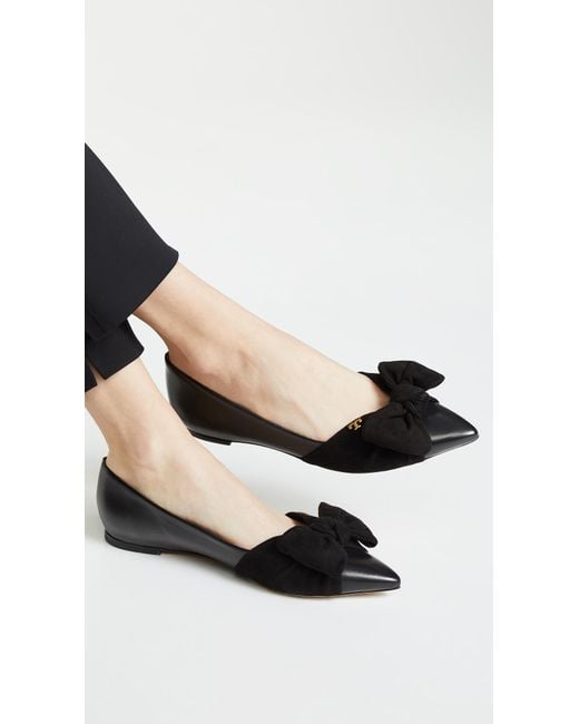 tory burch black and white flats