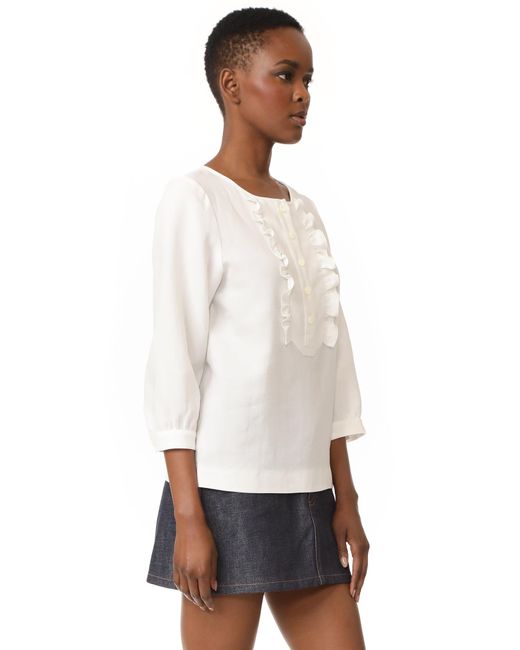 A.p.c. Cleo Blouse in White | Lyst