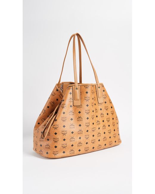 mcm liz large shopper bag cognac