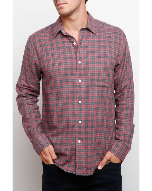 Faherty brand Red Cabin Ventura Plaid Button Down in Red for Men Lyst