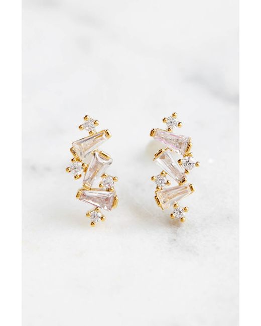 Lyst South Moon Under Baguette Cer Climber Earrings In Metallic South Moon Under Metallic Baguette Cer Climber Earrings Lyst