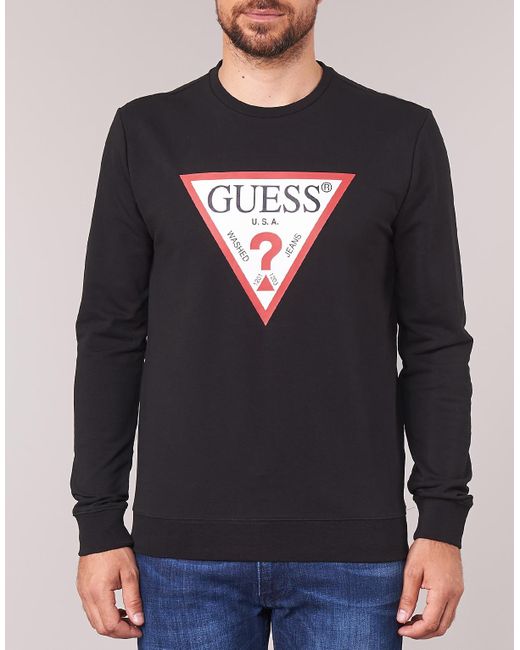 Guess Triangle Logo Sweatshirt in Black for Men - Save 42% - Lyst