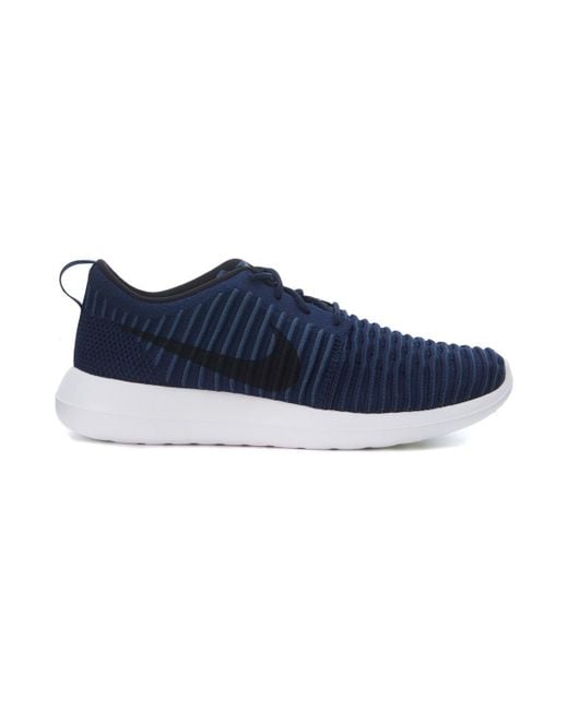 Nike Trainer Roshe Two Flyknit In Tessuto Intrecciato Blu E Nero ... Nike | Sneaker Roshe Two Flyknit In Tessuto Intrecciato Blu E Nero Men's Trainers In Blue ...