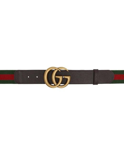 Lyst - Gucci Green & Red Web Gg Belt in Green