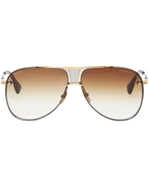 Dita Black & Gold Decadetwo Aviator Sunglasses in Black for Men Lyst