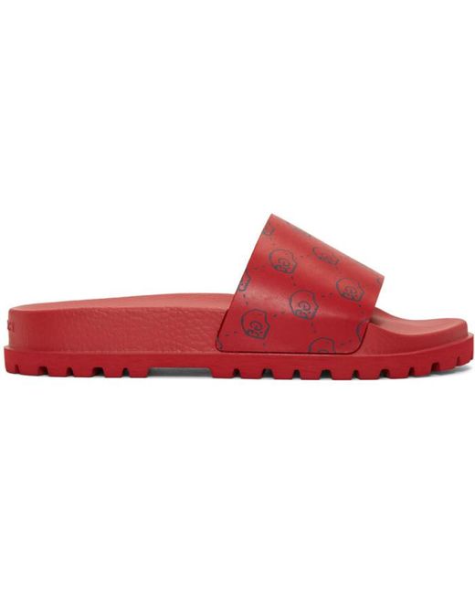 gucci red flat sandals