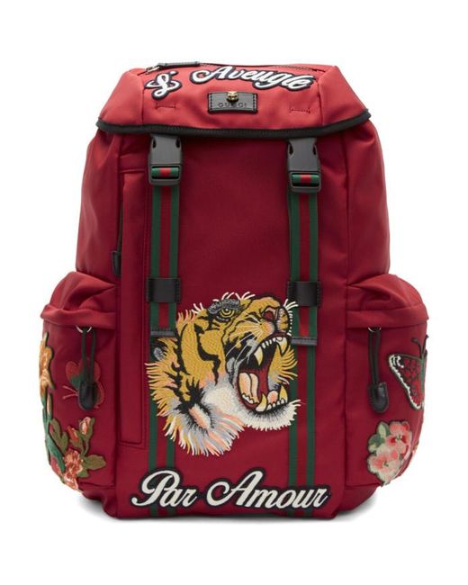Gucci Red 'l'aveugle Par Amour' Techpack Backpack in Red for Men | Lyst