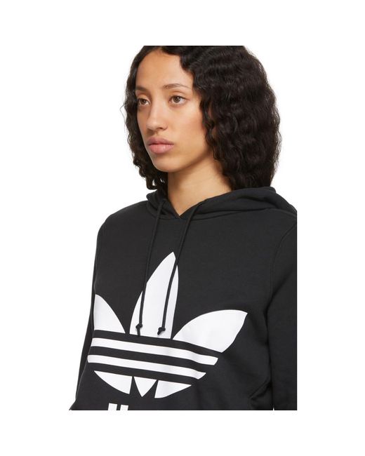 adidas Originals Black Trefoil Hoodie in Black Lyst adidas Originals Black Trefoil Hoodie in Black Lyst