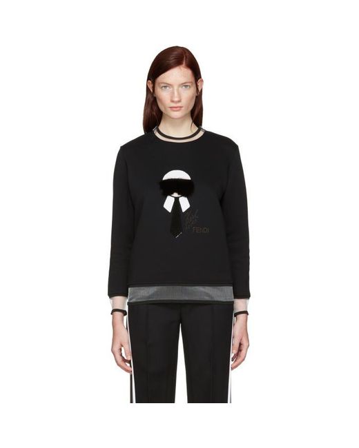 fendi black karlito pullover in black lyst fendi black karlito pullover in black lyst