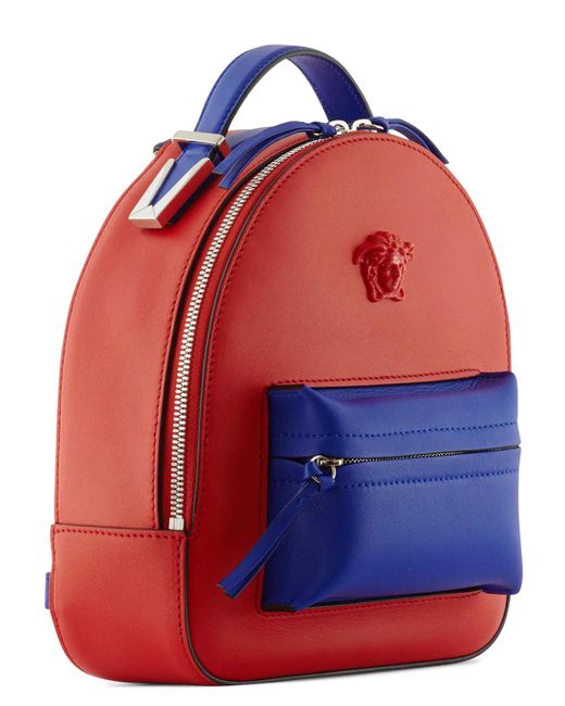 Versace Leather Mini Backpack in Red | Lyst