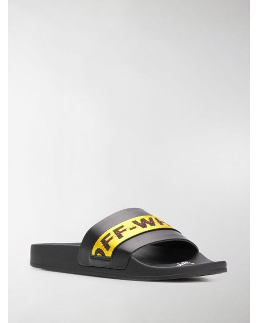 lyst off white c o virgil abloh industrial slippers in black for