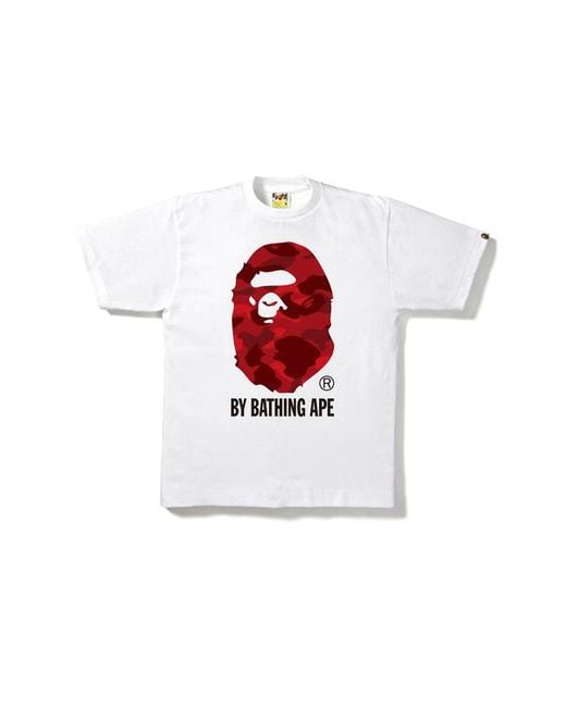 Lyst A Bathing Ape Color Camo By Bathing Tee White/red in Red for Men