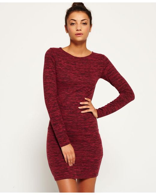 superdry red midi dress