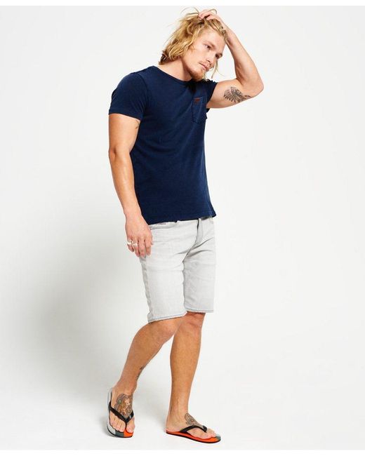 superdry officer slim denim shorts