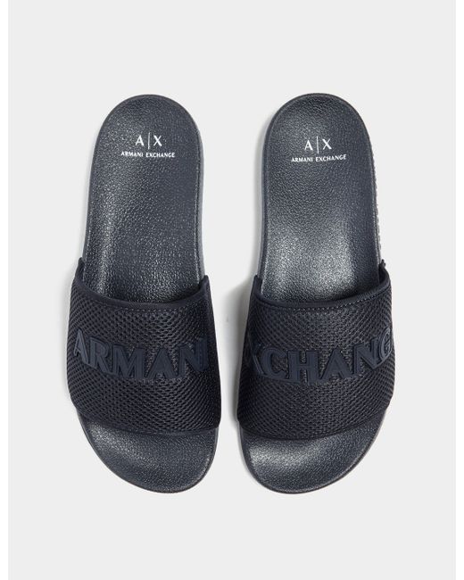 navy blue slide sandals