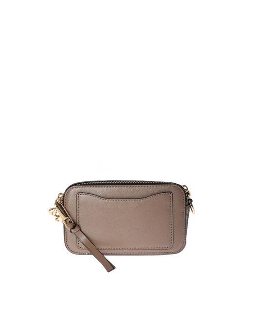 Marc Jacobs Leather Logo Strap Snapshot Small Camera Bag In Mud Colored in Brown - Lyst