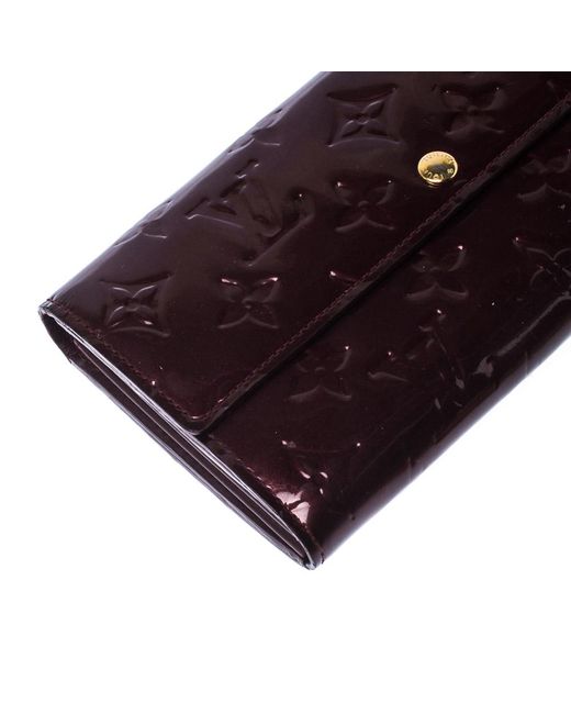 Louis Vuitton Leather Rouge Fauviste Monogram Vernis Sarah Continental Wallet in Purple - Lyst