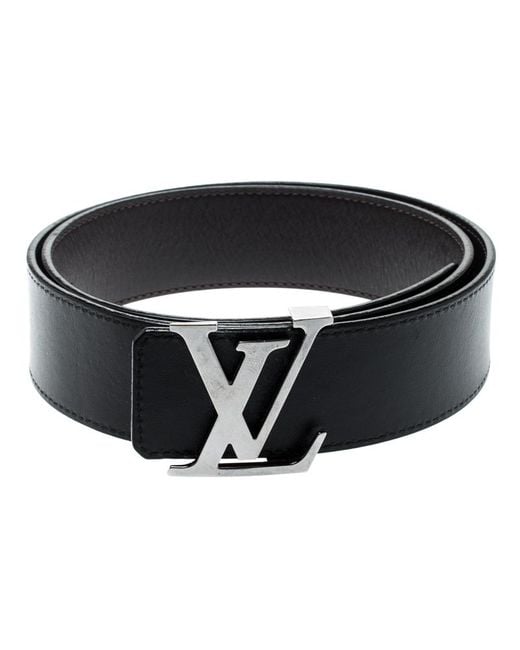 Louis Vuitton Black Leather Reversible Initials Belt Size ...