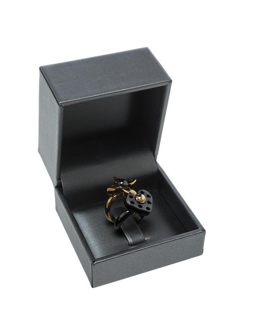 Lyst - Louis Vuitton Love Letters Black/ Tone Ring Set in Metallic