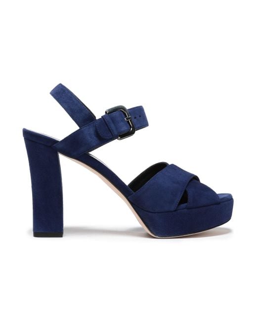 navy suede platform sandals