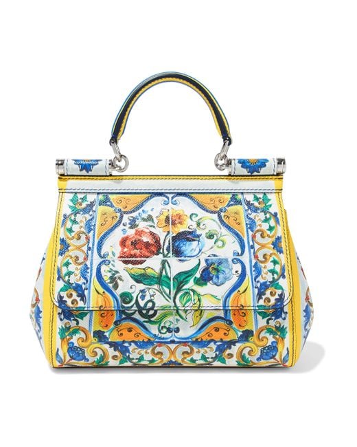 Download Lyst - Dolce & Gabbana Sicily Printed Textured-leather ...