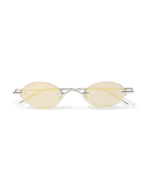 Christopher Kane Oval-frame Gold-tone Mirrored Sunglasses Gold in Metallic - Lyst