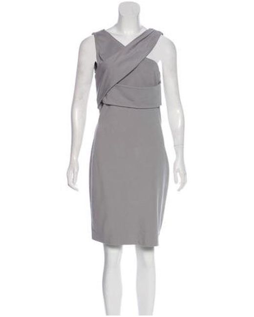 Sleeveless Knee Length Dress in Grey