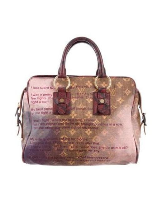 Lyst Louis Vuitton Karung Trimmed Graduate Jokes Bag Purple In Louis Vuitton Natural Karung Trimmed Graduate Jokes Bag Purple Lyst