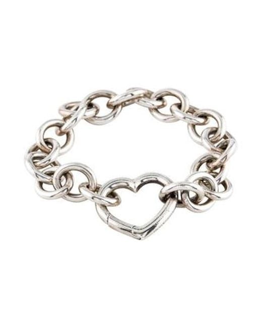 Lyst Tiffany Co Heart Link Bracelet Silver In Metallic Tiffany Co Metallic Heart Link Bracelet Silver