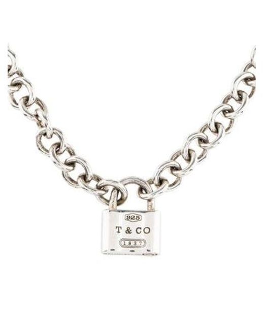 Lyst Tiffany Co 1837 Lock Pendant Necklace Silver In Metallic Tiffany Co Metallic 1837 Lock Pendant Necklace Silver