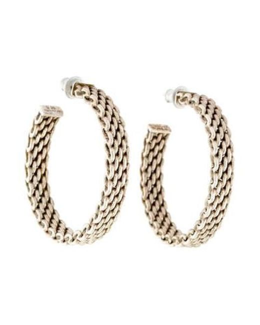 Lyst Tiffany Co Somerset Hoop Earrings Silver In Metallic Tiffany Co Metallic Somerset Hoop Earrings Silver