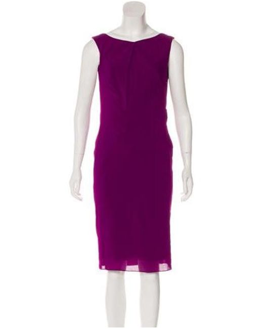 Purple Sleeveless Knee Length Dress