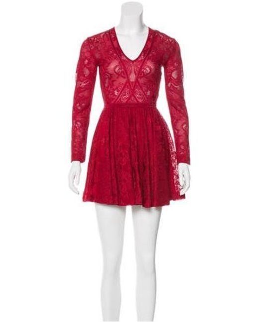 Lyst Zuhair Murad Mini Lace Dress In Red Zuhair Murad Red Mini Lace Dress Lyst