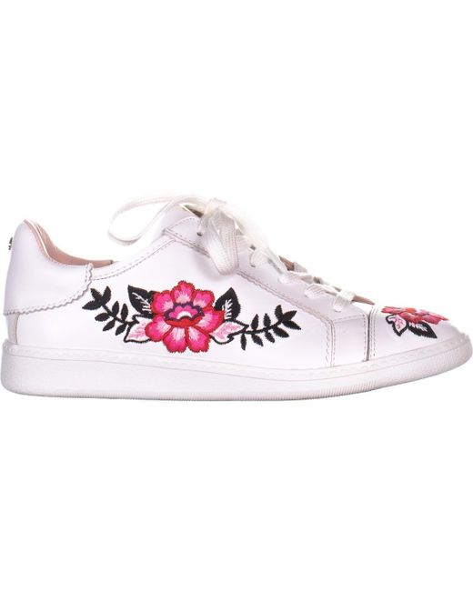 Kate Spade Leather Everhart Lace-up Fashion Sneakers in White - Lyst