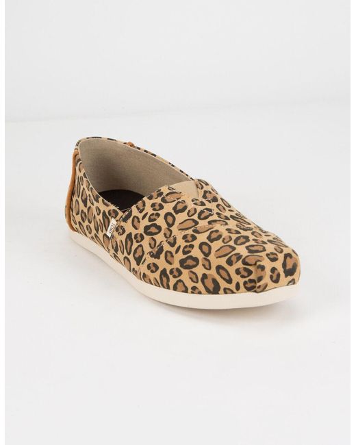 TOMS Classic Desert Tan Microfiber Leopard Print Womens Slip-on Shoes ...