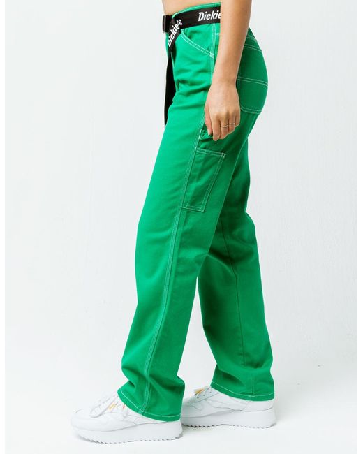 green carpenter pants