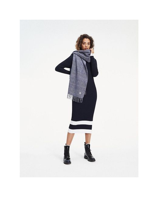 Tommy Hilfiger Synthetic Ribknit Jumper Dress in Blue Lyst