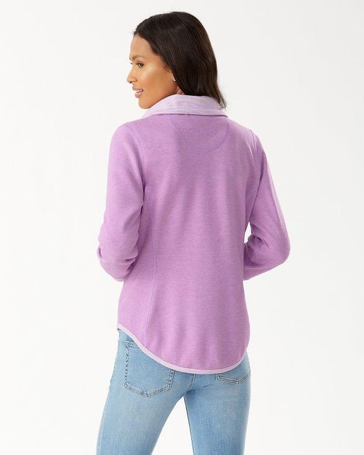 purple sweatshirt with sun