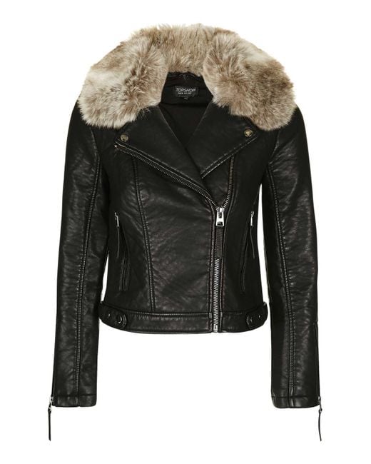 Topshop faux leather jacket