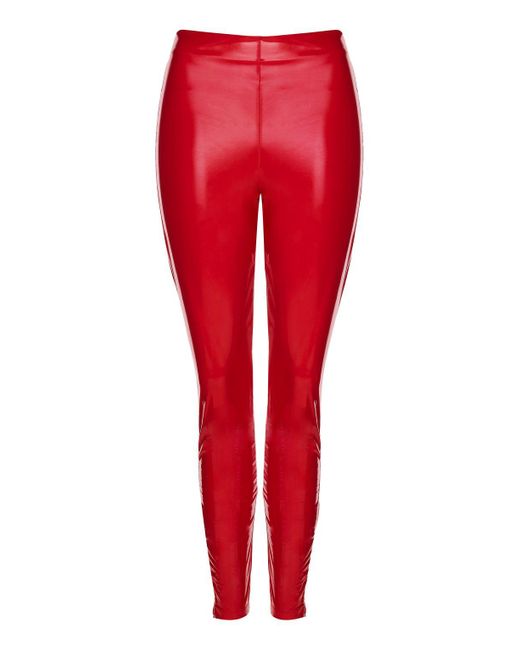 Topshop Vinyl Leggings in Red | Lyst