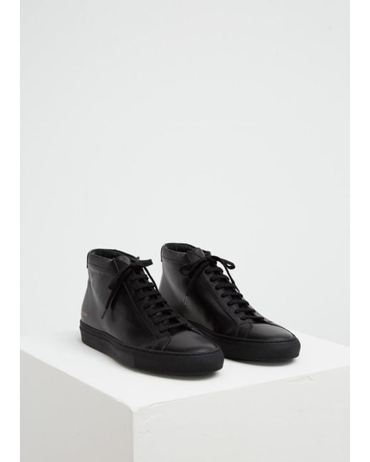 Common Projects Black Original Achilles Mid Sneaker In For Men Common Projects Black Original Achilles Mid Sneaker For Men Lyst