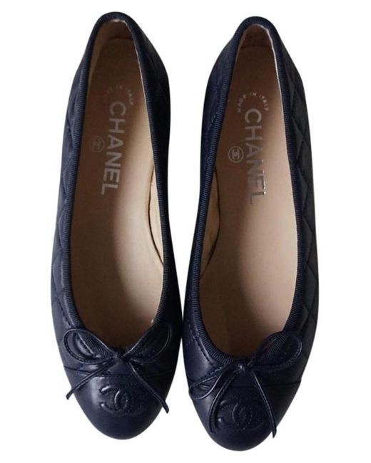 navy leather flats