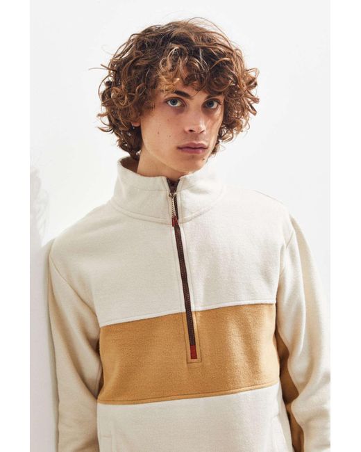 Download Urban Outfitters Uo Colorblock Quarter-zip Mock Neck ...