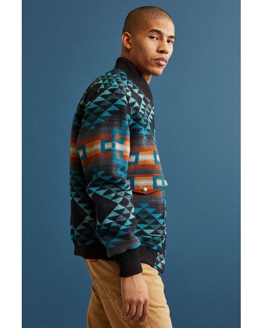 Pendleton Wool Bomber Jacket in Blue for Men Lyst