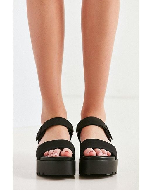 Urban outfitters Scuba Platform Sandal in Black | Lyst