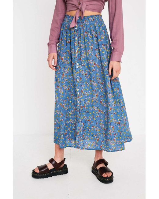 urban outfitters blue floral top