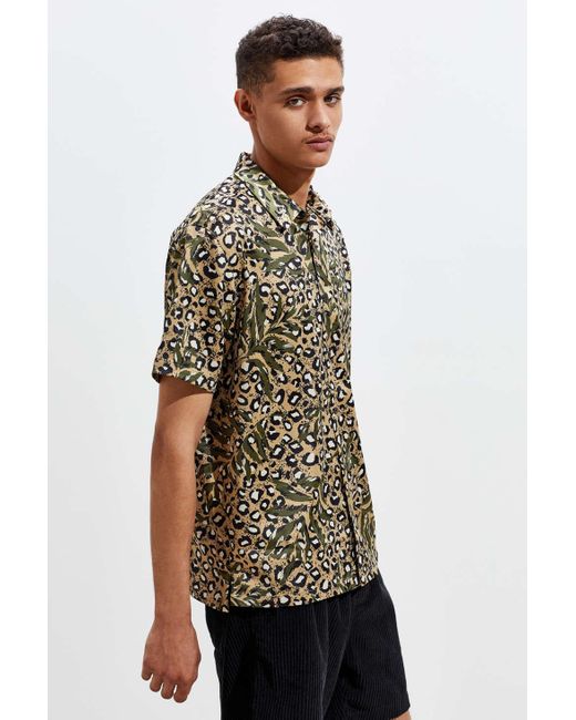 leopard button down men